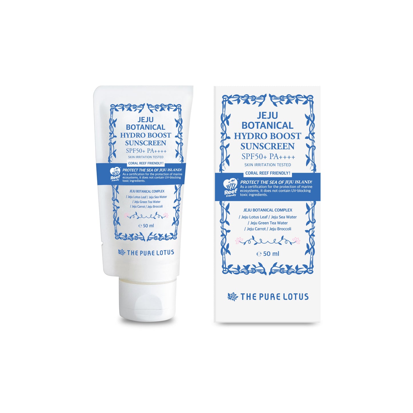 濟州島有機天然荷花水潤防曬霜SPF50 + PA ++++