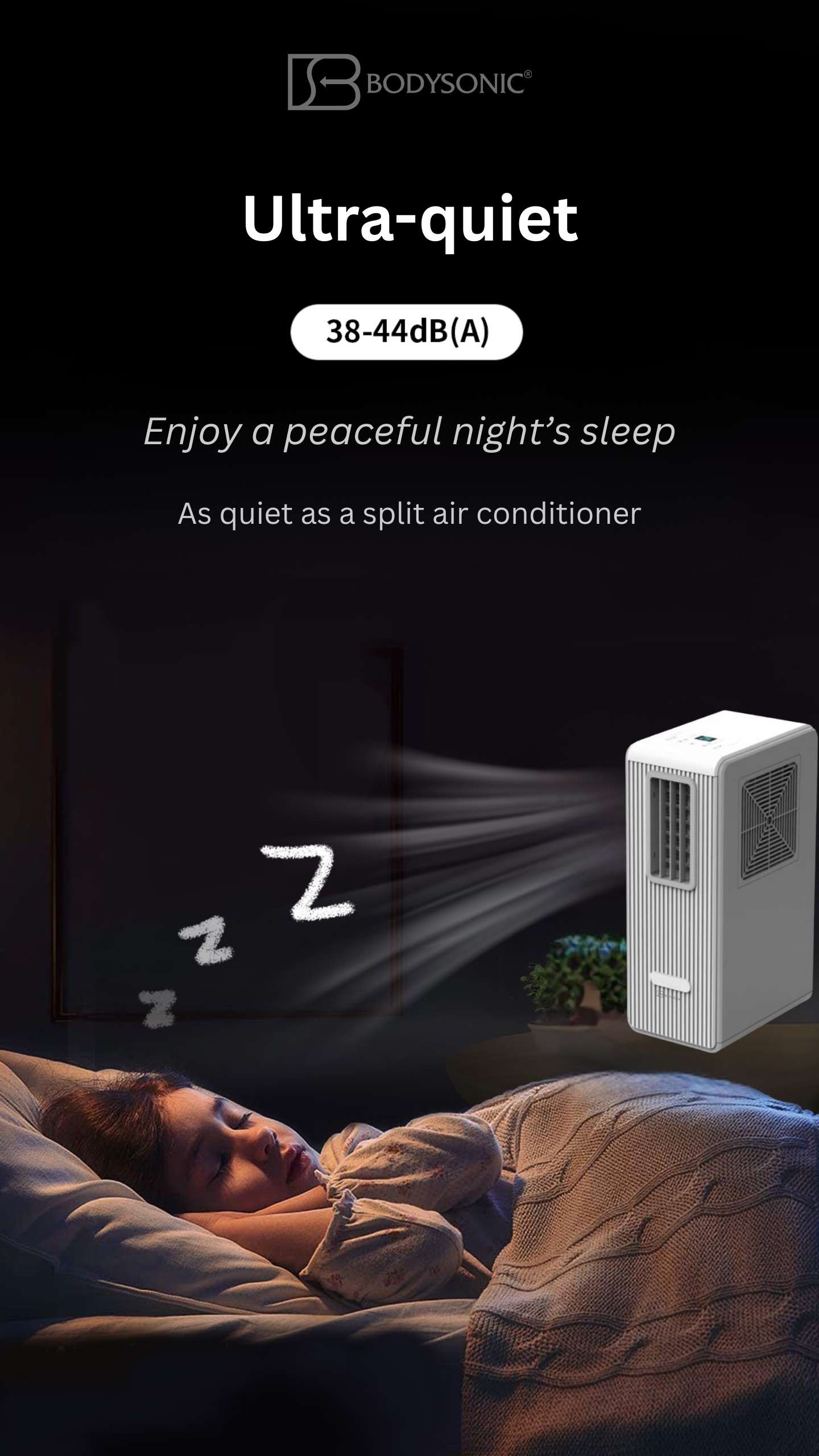 Japan Bodysonic Portable Air Conditioner + 1 Free F88 Fan