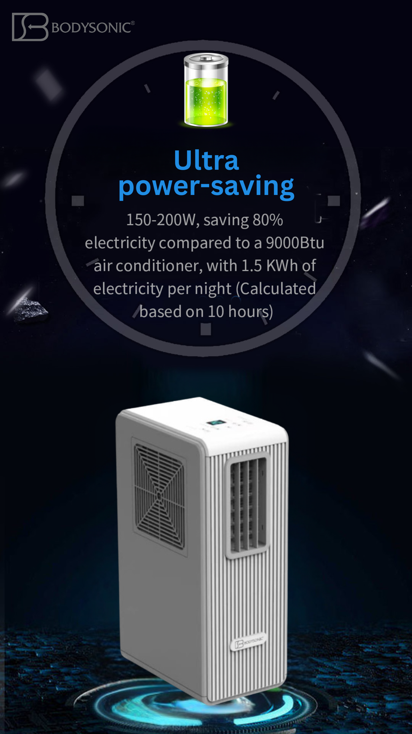 Japan Bodysonic Portable Air Conditioner + 1 Free F88 Fan