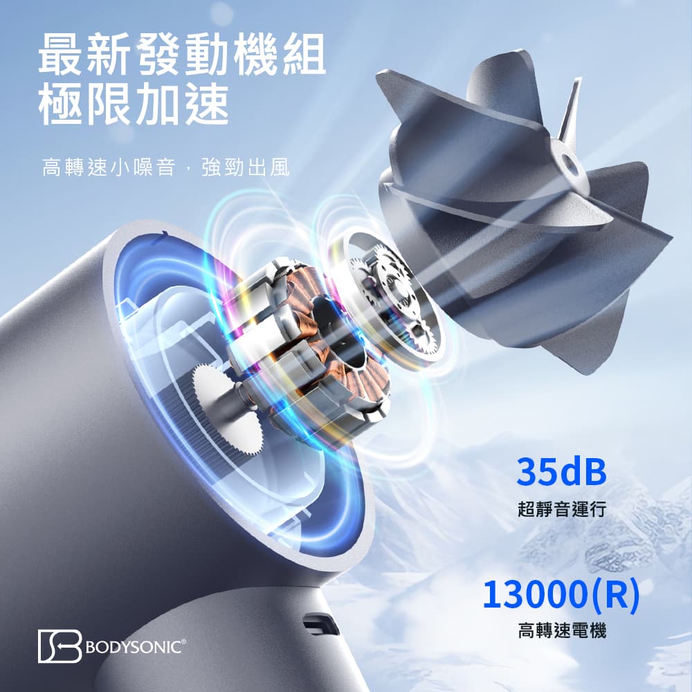 Japan Bodysonic Electric Frozen Cooling Handheld Fan F88 - Titanium Grey