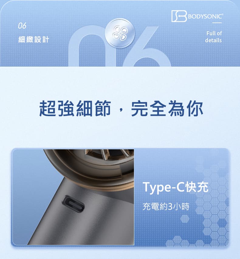 Japan Bodysonic Electric Frozen Cooling Handheld Fan F88 - Titanium Grey