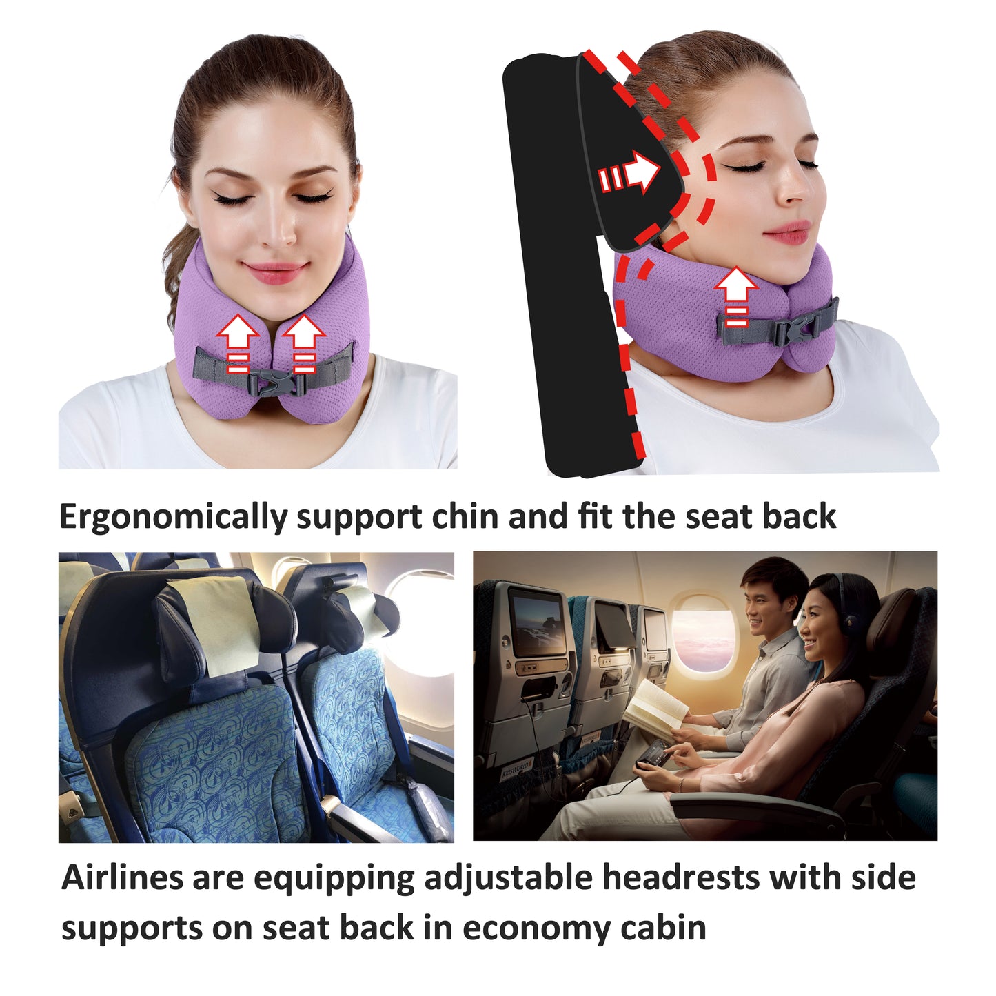 EASYNAP - 便攜記憶海綿頸枕 薰衣草色 細/中碼 (隨附包裝盒)