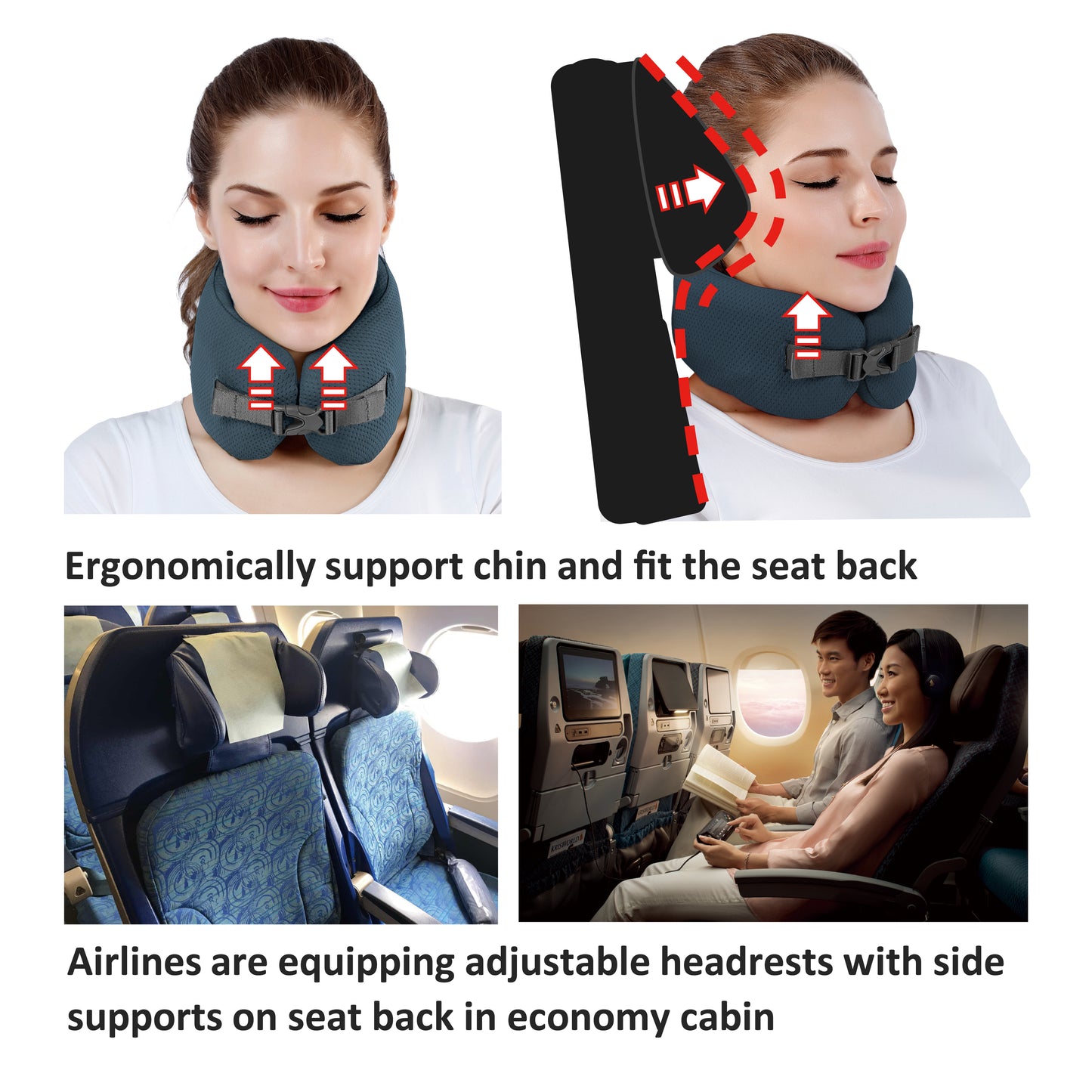 EASYNAP - 便攜記憶海綿頸枕 深藍色 細/中碼 (隨附包裝盒)