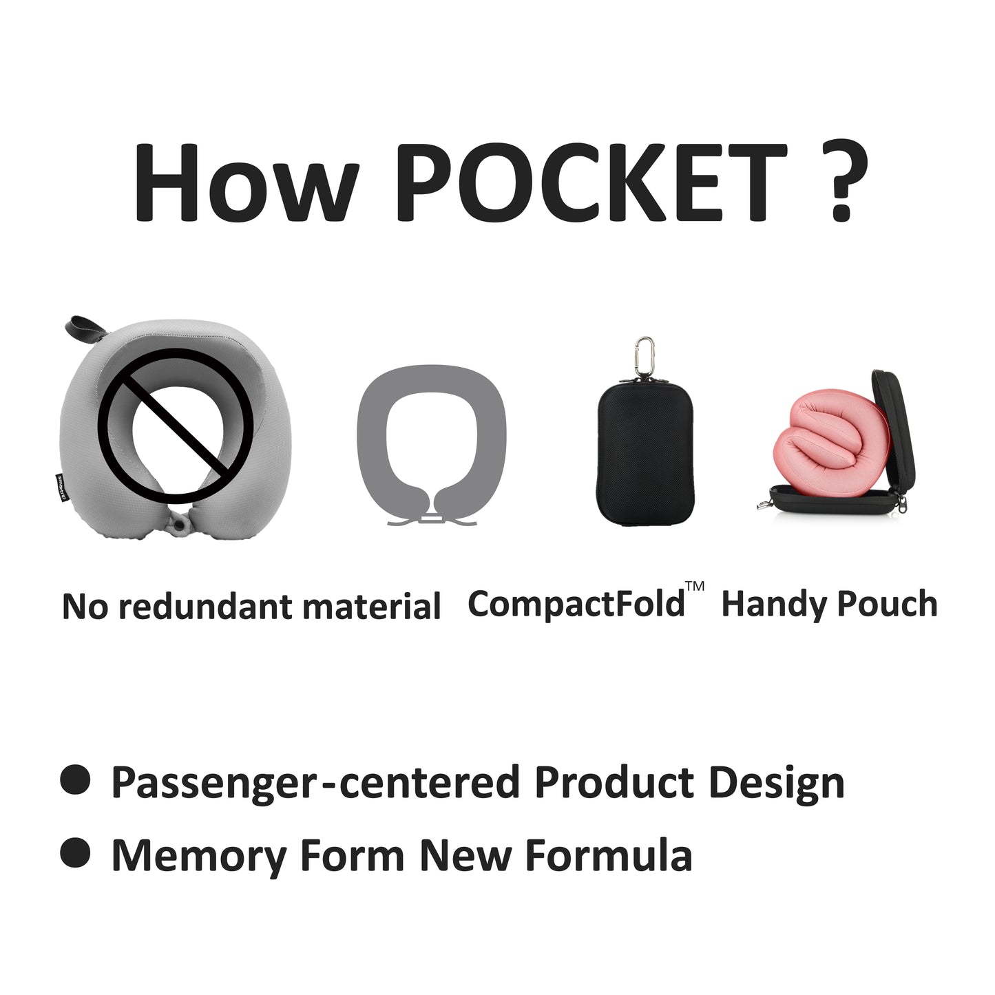 EASYNAP - 便攜記憶海綿頸枕 灰色 大碼 (隨附包裝盒)