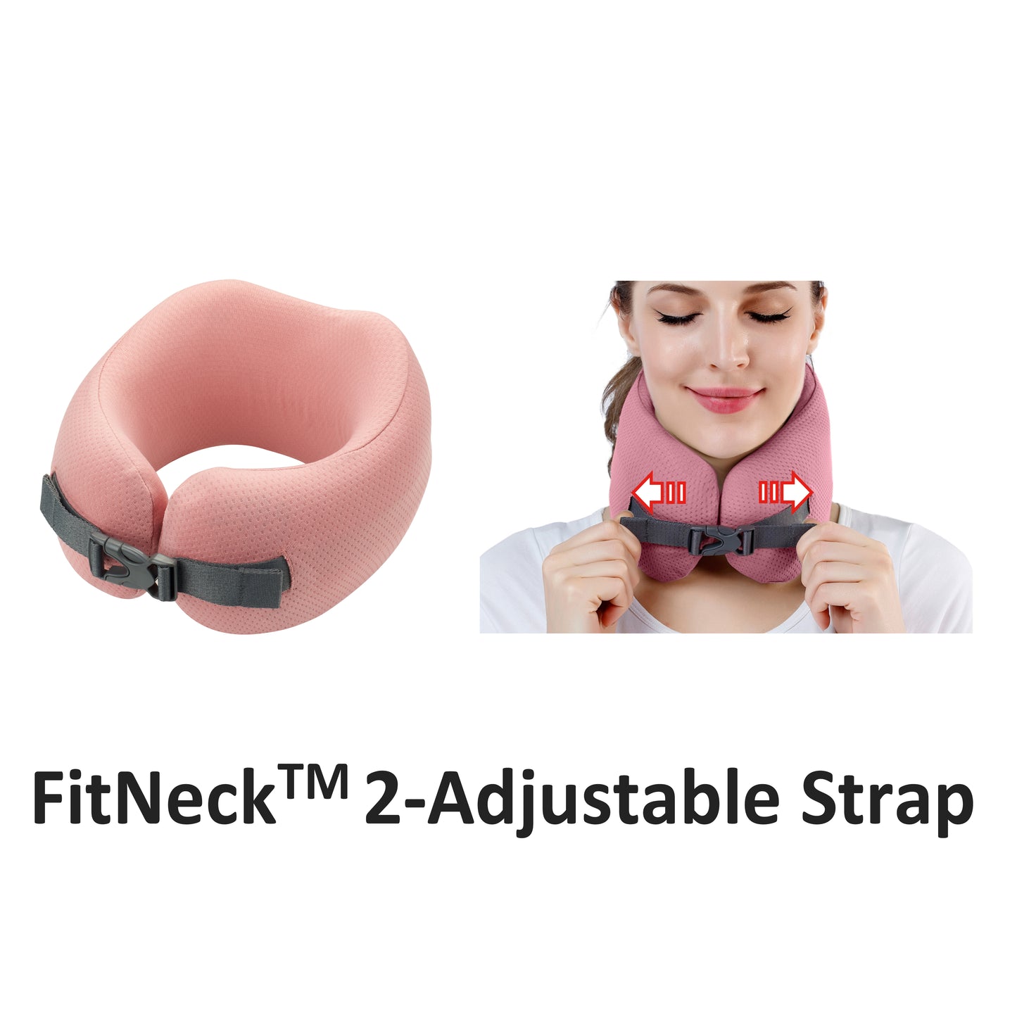 EASYNAP - 便攜記憶海綿頸枕 粉紅色 細/中碼 (隨附包裝盒)