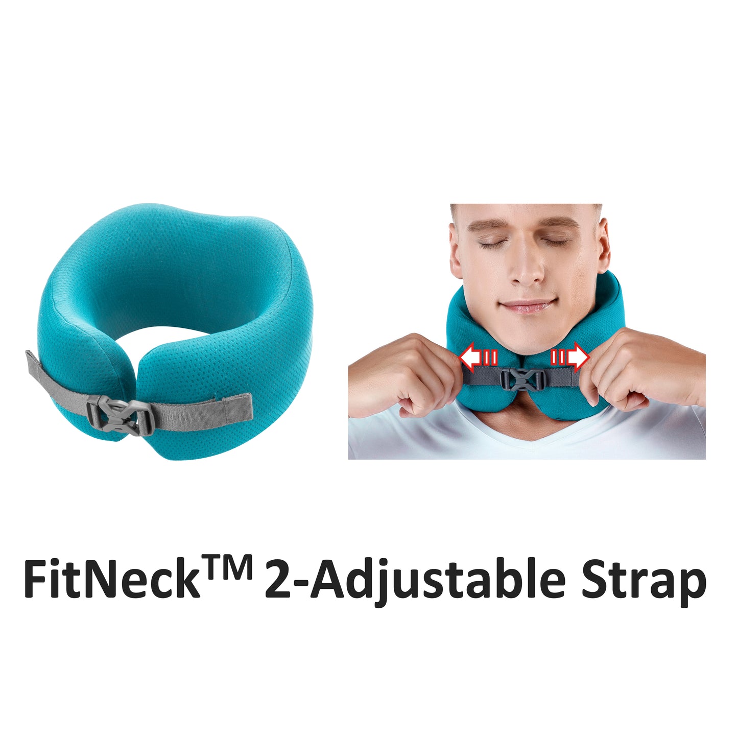 EASYNAP 便攜記憶海綿頸枕 阿爾及爾藍色 大碼 (隨附包裝盒)