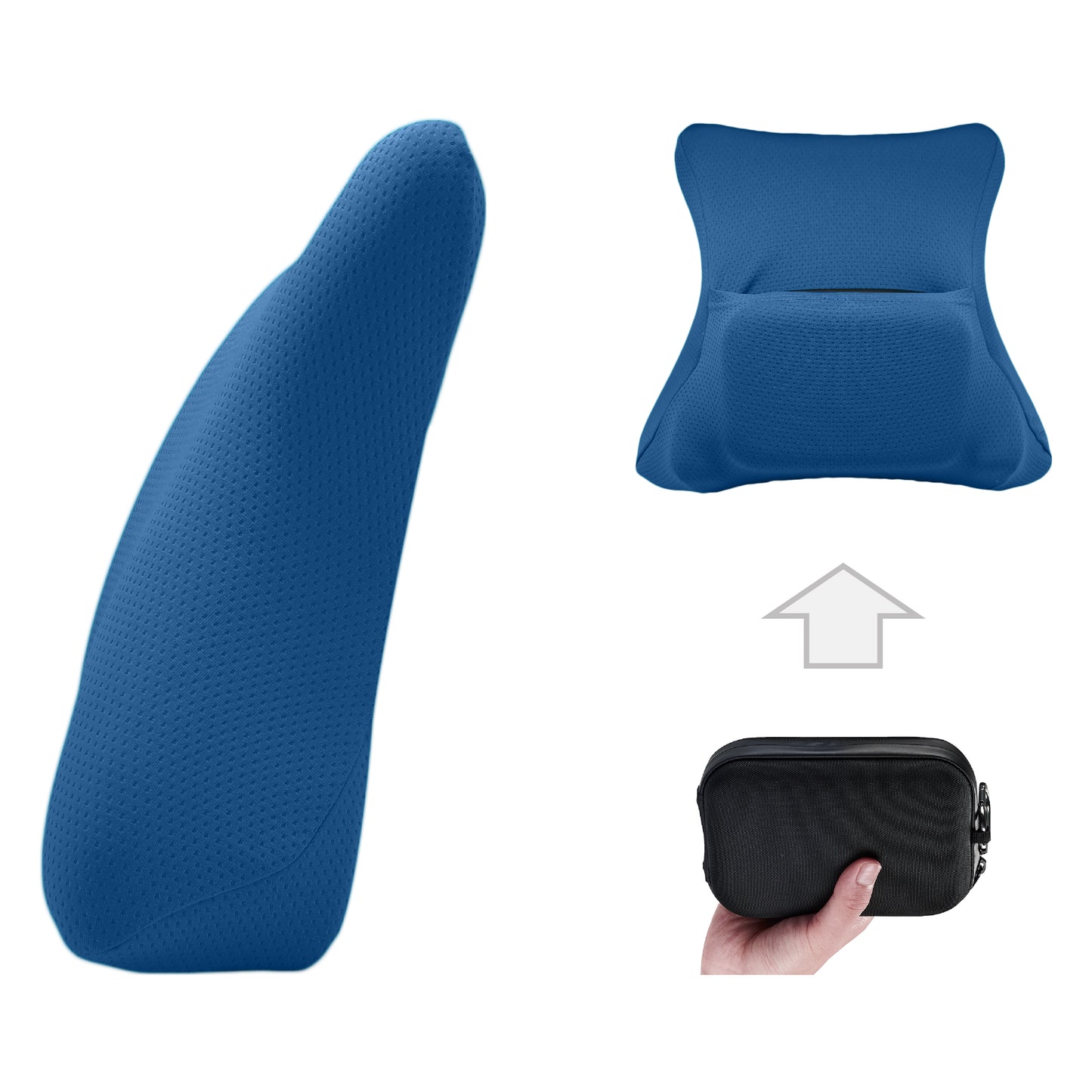 EASYNAP 便攜記憶海綿腰墊 藍色 (隨附包裝盒)