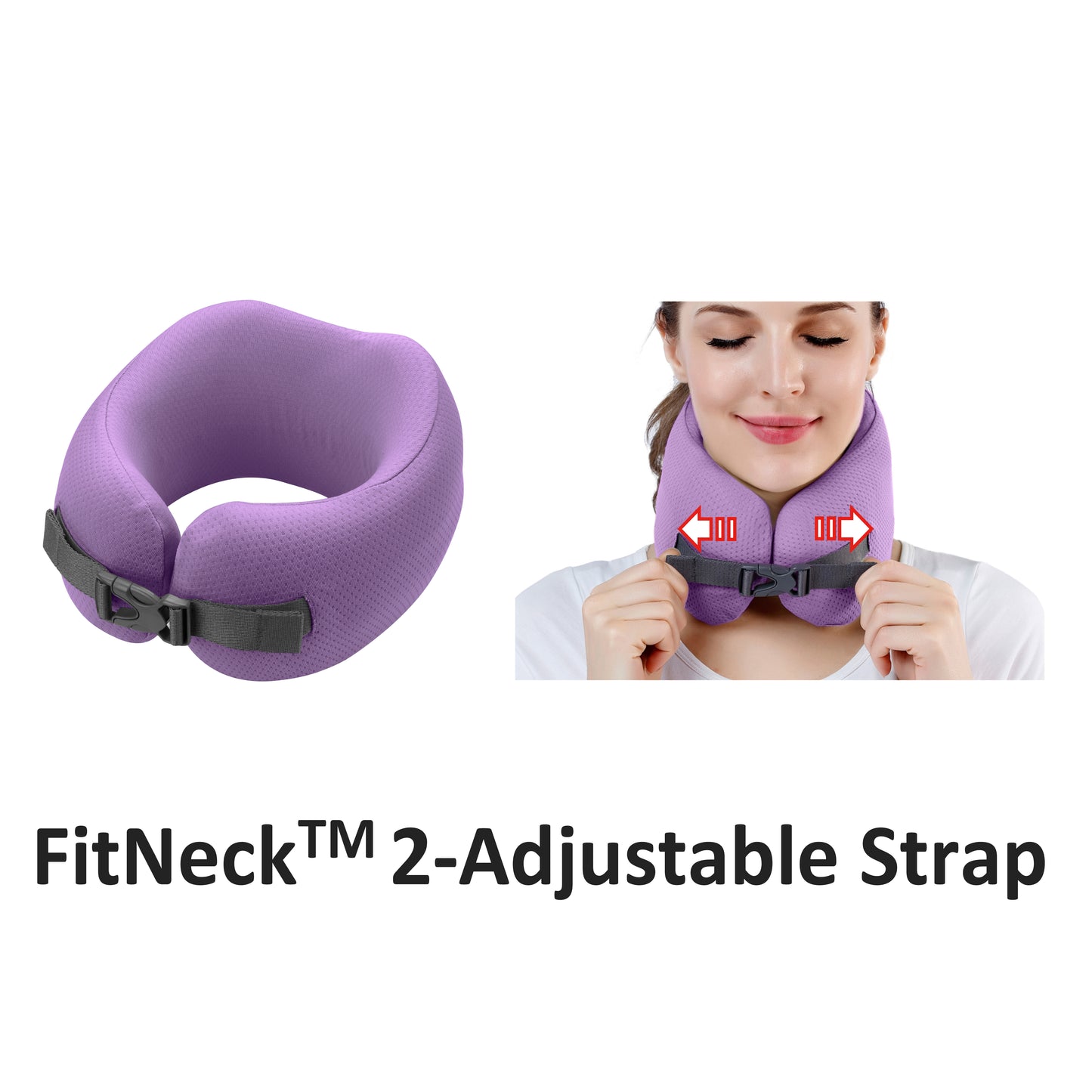 EASYNAP - 便攜記憶海綿頸枕 薰衣草色 細/中碼 (隨附包裝盒)