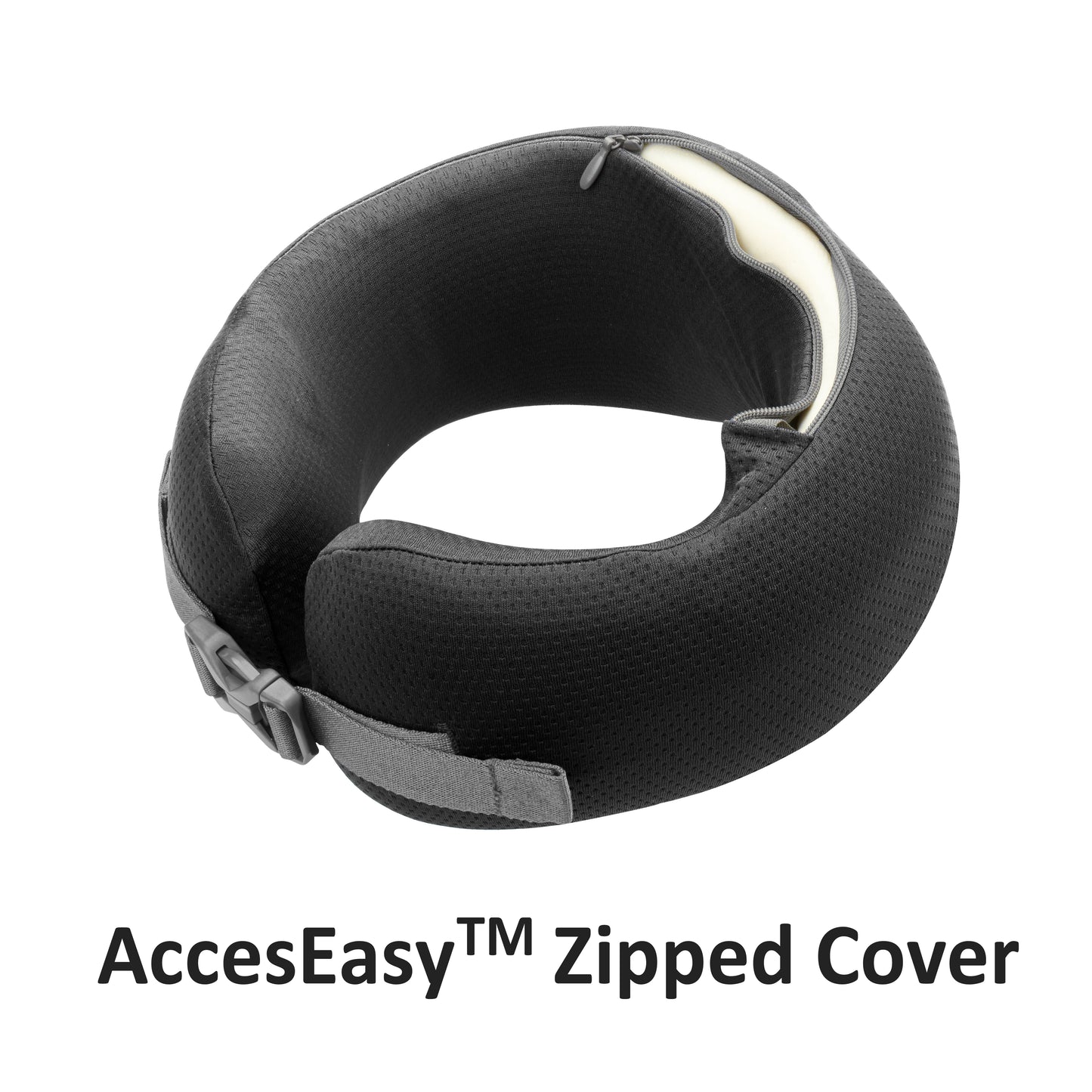 EASYNAP - 便攜記憶海綿頸枕 黑色 大碼 (隨附包裝盒)