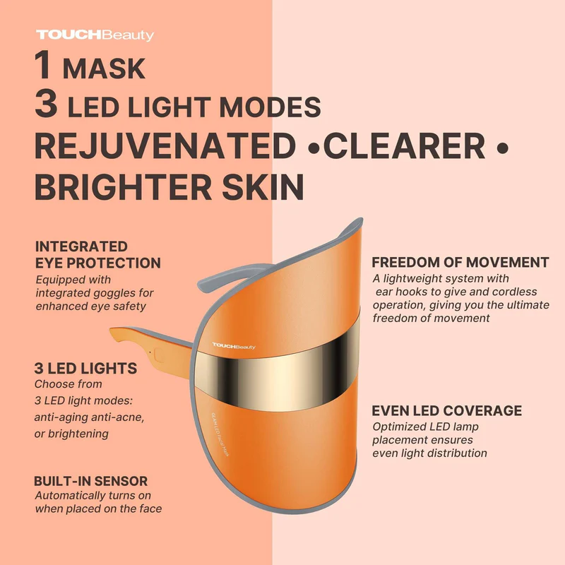 UK TOUCHBeauty GLAM LED Light Therapy Face Mask TB2386