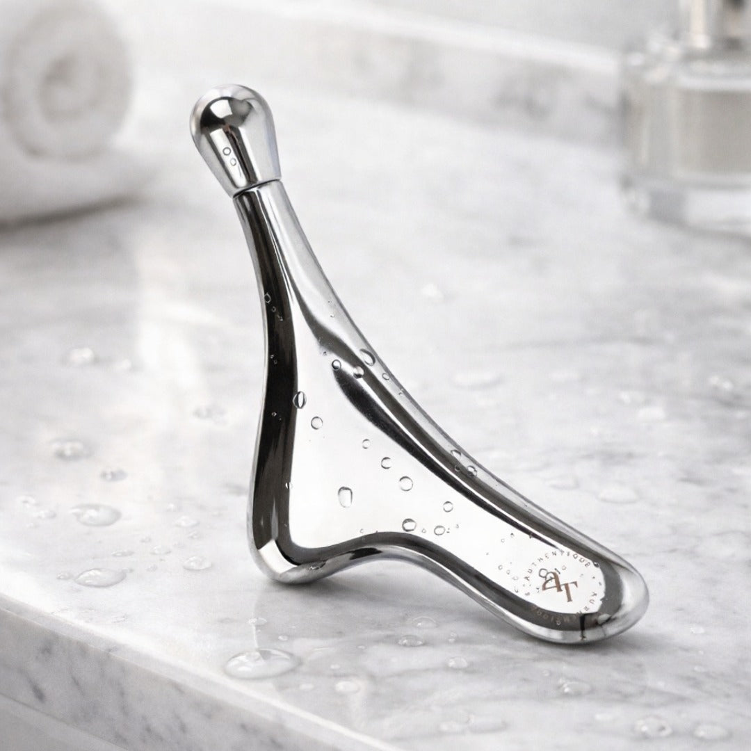 Korea Authentique Lift & Define Eye Roller Gua Sha : 2-in-1 Massager (+ Velvet Pouch Included)